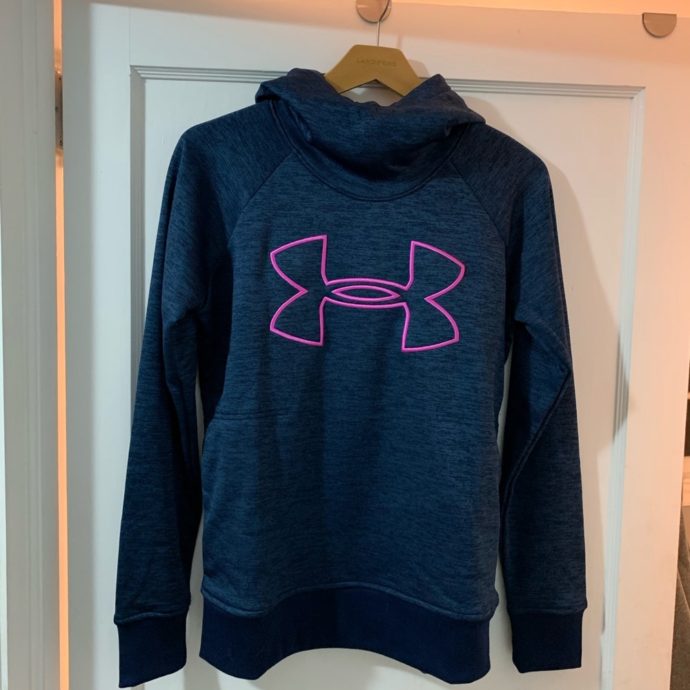 blue and pink under armour hoodie